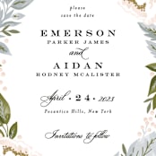 "Peony Floral Frame" - Save the Dates in Cornflower by Alethea and Ruth - Detail