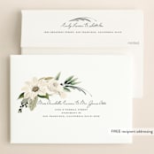 "Botanical Ring" - Save the Dates in Ivory by Susan Moyal - FREE Recipient Addressing