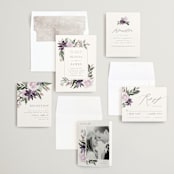 "Garden Stroll" - Save the Dates in Lilac by Creo Study - Matching Invitation Suite