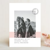 "Sealed with a Kiss" - Save the Dates in Blush by Hudson meet Rose - Front