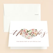 "Floral Filled 16" - Sweet Sixteen Party Thank You Cards in Peach by Becky Nimoy - Front