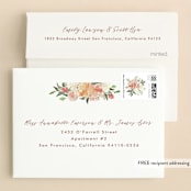 "Floral Filled 16" - Sweet Sixteen Party Thank You Cards in Peach by Becky Nimoy - FREE Recipient Addressing
