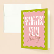 "wavy frame" - Sweet Sixteen Party Thank You Cards in Key Lime by Baumbirdy - Front
