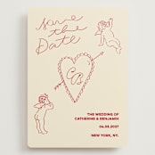 "Crazy Little Thing Called Love" - Save the Dates in Cream by Helena Vitto - Front