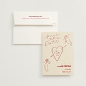 "Crazy Little Thing Called Love" - Save the Dates in Cream by Helena Vitto - Save the Date with Envelope