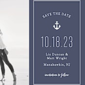 "Down by the Sea" - Save the Dates in Marine by Sandra Picco Design - Detail