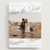 "Bold Script Frame" - Save the Dates in Snow by Katharine Watson - Front