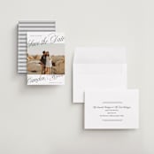 "Bold Script Frame" - Save the Dates in Snow by Katharine Watson - Assembled