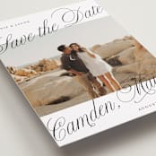 "Bold Script Frame" - Save the Dates in Snow by Katharine Watson - Detail
