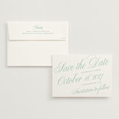 "Sullivans" - Save the Dates in Mint Julep by Alston Foster - Save the Date with Envelope
