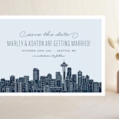 "Big City - Seattle" - Save the Dates in Pale Blue by Hooray Creative - Front