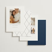 "Funky Names" - Save the Dates in Navy by Phrosné Barwood - Back of Card Options