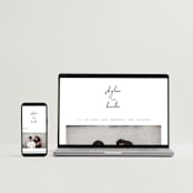 "Funky Names" - Save the Dates in Navy by Phrosné Barwood - FREE Wedding Website