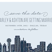 "Big City - Dallas" - Save the Dates in Pale Blue by Hooray Creative - Detail
