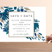"Watercolor Delight" - Save the Dates in Indigo by Petra Kern - Front