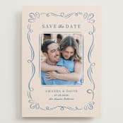 "Happy Day" - Save the Dates in Dusty Blue by Lucia Saisse - Front