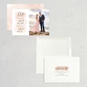 "Numbered Watercolor" - Save the Dates in Peony by Hooray Creative - Assembled