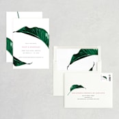 "Mod Palm" - Save the Dates in Pearl by Erin Hodges - Assembled