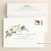 "Botanical Ring" - Save the Dates in Ivory by Susan Moyal - FREE Recipient Addressing