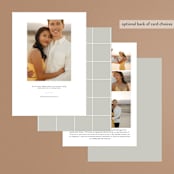 "Modern offset" - Save the Dates in Cream by Stacey Meacham - Back of Card Options