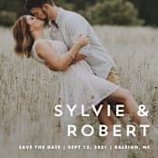 "Modern offset" - Save the Dates in Cream by Stacey Meacham - Detail