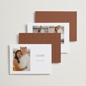 "Bold Print" - Save the Dates in Rust by April Astudillo - Back of Card Options