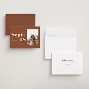 "Bold Print" - Save the Dates in Rust by April Astudillo - Assembled