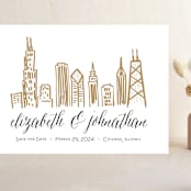 "Chicago Skyline" - Save the Dates in Gold Coast by Abby Munn - Front
