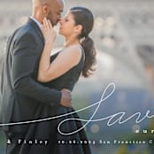 "Contemporary Script" - Save the Dates in Silk by Shannon Chen of Four Wet Feet Studio - Detail