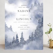 "Misty trees" - Save the Dates in Celestial by Stacey Meacham - Front