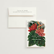 "Tropical Bouquet" - Save the Dates in Basil by Elly - Save the Date with Envelope