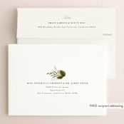 "Enchanted Greenery" - Save the Dates in Frost by Susan Moyal - FREE Recipient Addressing