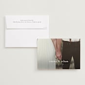 "Just Love" - Save the Dates in Cotton by Kasia Labocki - Save the Date with Envelope
