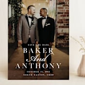 "Stacked Names" - Save the Dates in Snow by Megan Cash - Front