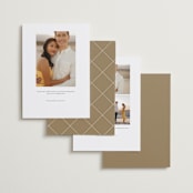 "Lovely Date" - Save the Dates in Linen by Carolyn MacLaren - Back of Card Options