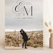 "Chic Monogram" - Save the Dates in Noir by Hooray Creative - Front