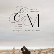 "Chic Monogram" - Save the Dates in Noir by Hooray Creative - Detail
