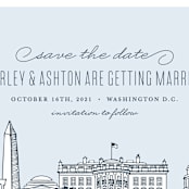 "Big City - Washington DC" - Save the Dates in Pale Blue by Hooray Creative - Detail