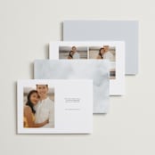 "Swoop" - Save the Dates in Pearl by Everett Paper Goods - Back of Card Options