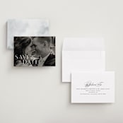 "Swoop" - Save the Dates in Pearl by Everett Paper Goods - Assembled