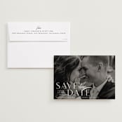 "Swoop" - Save the Dates in Pearl by Everett Paper Goods - Save the Date with Envelope