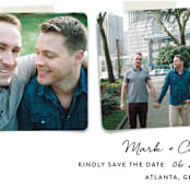 "Two Become One" - Save the Dates in Wedding Dress by Hooray Creative - Detail