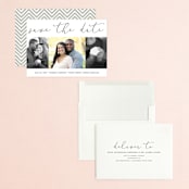 "Etched in love" - Save the Dates in Cloud by Stacey Meacham - Assembled