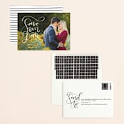 "Brushed" - Save the Dates in Pearl by Amy Payne - Assembled
