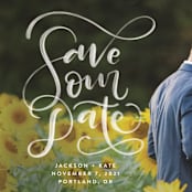 "Brushed" - Save the Dates in Pearl by Amy Payne - Detail