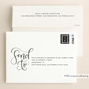 "Brushed" - Save the Dates in Pearl by Amy Payne - FREE Recipient Addressing