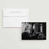 "Vintage Signed" - Save the Dates in White Dress by Kim Dietrich Elam - Save the Date with Envelope