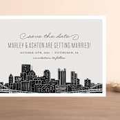 "Big City - Pittsburgh" - Save the Dates in Light Taupe by Hooray Creative - Front