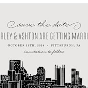 "Big City - Pittsburgh" - Save the Dates in Light Taupe by Hooray Creative - Detail