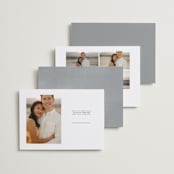 "Hitched" - Save the Dates in Snow by That Girl Press - Back of Card Options